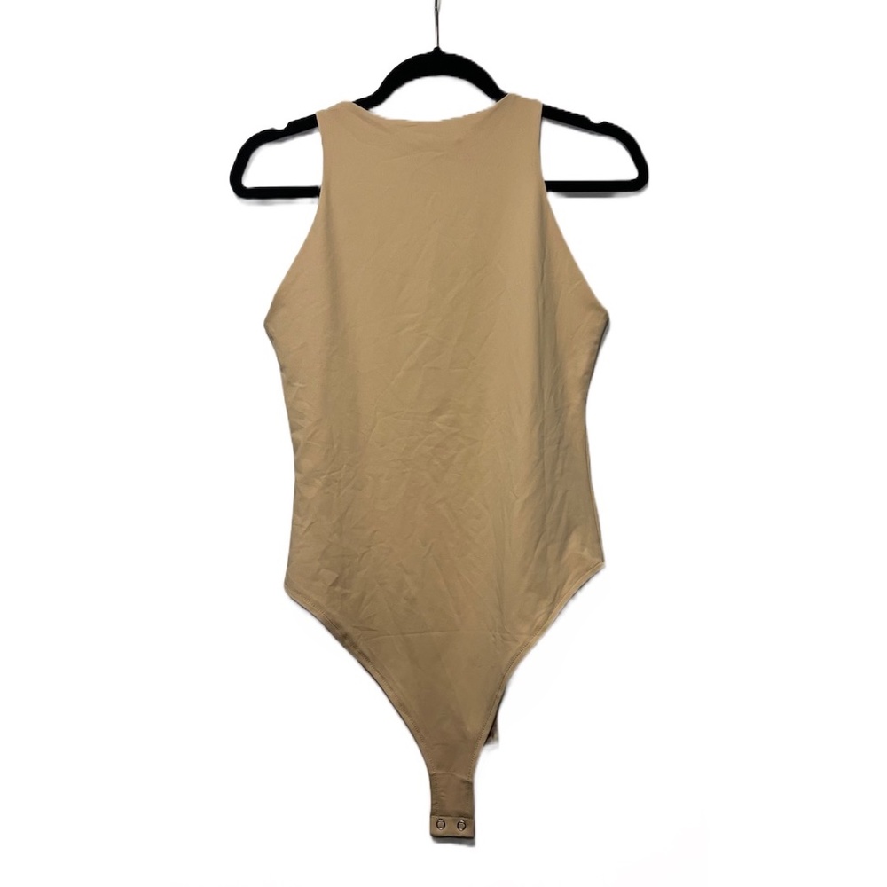NWT Women's Nude Sleeveless Halter Nec Tank Racerback Bodysuit - Size M - Picture 2 of 6